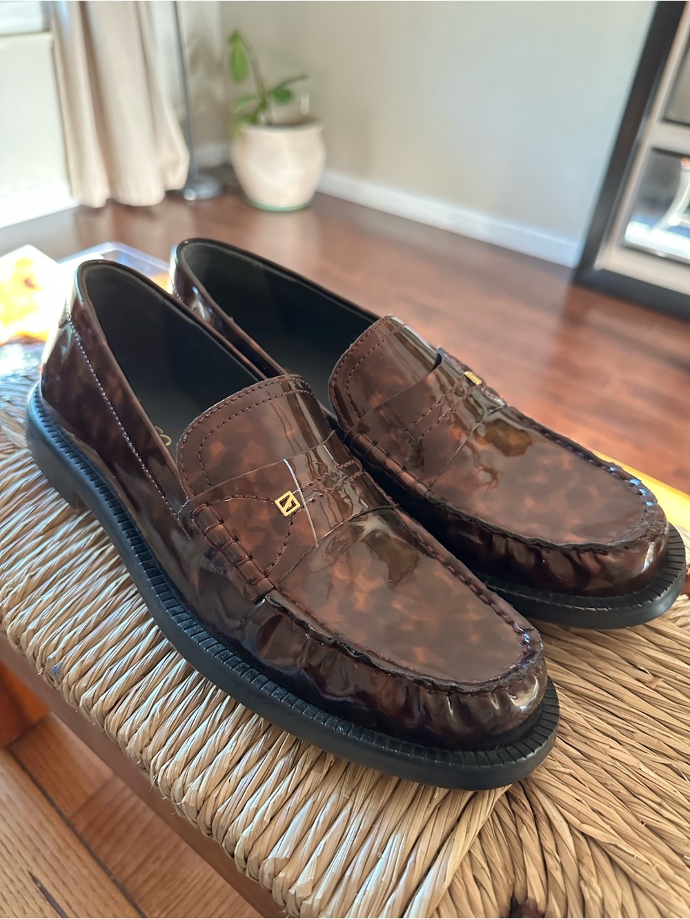 Franco Sarto woman’s Brown Metallic Penny Loafers